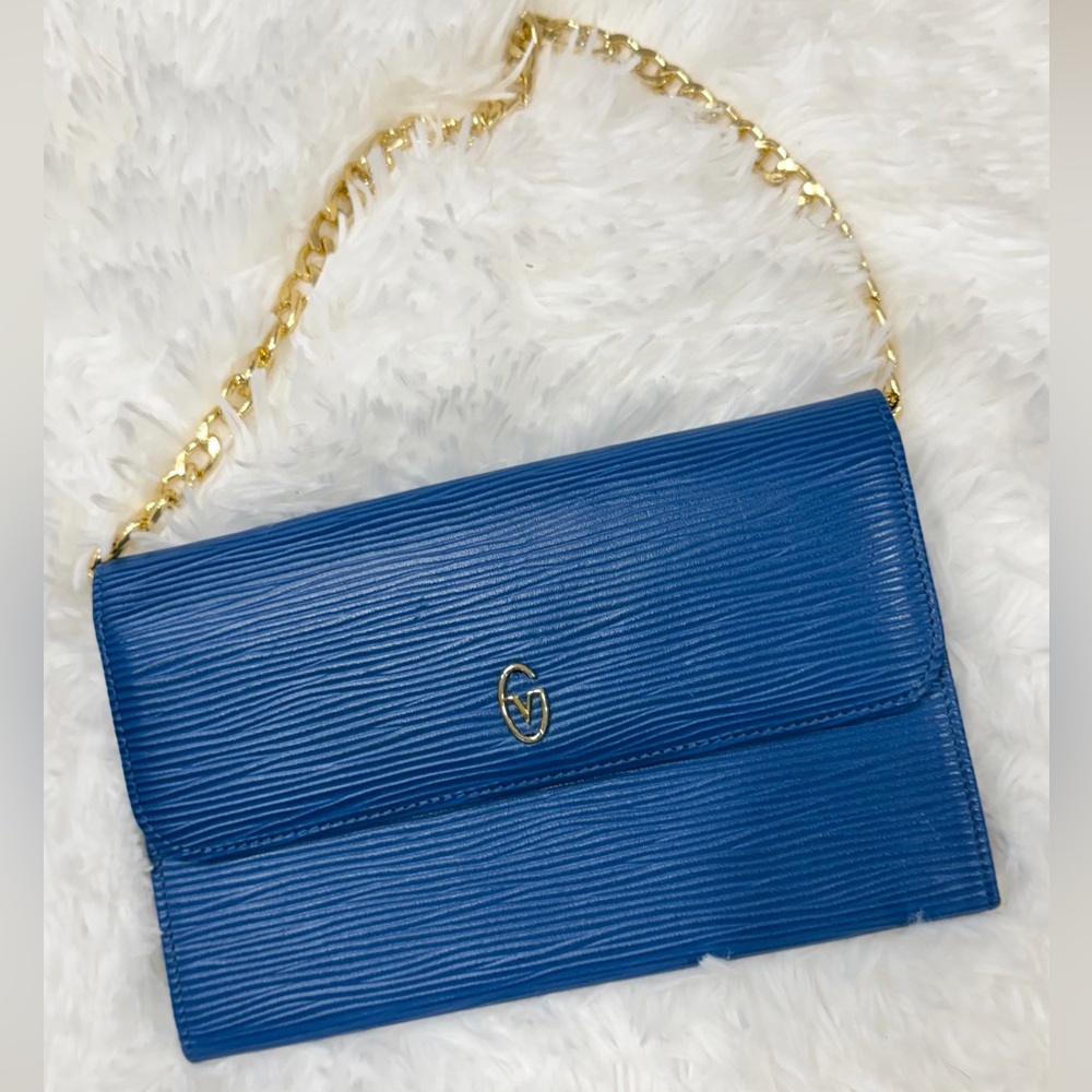 Valentino Blue Epi Leather Wallet